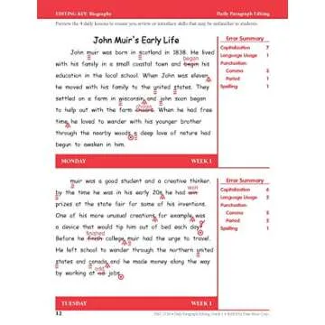 Daily Paragraph Editing Workbook for 5th Graders