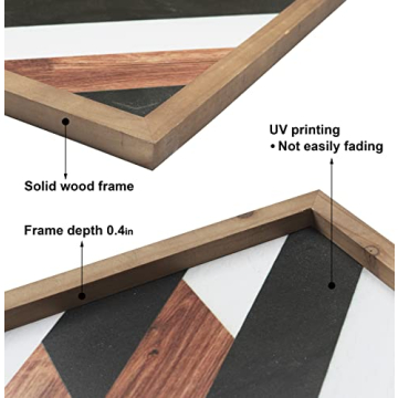 Stylish Aztec Wall Decor in Elegant Wood Frame