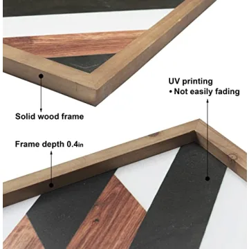 Stylish Aztec Wall Decor in Elegant Wood Frame