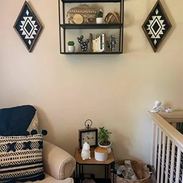 Stylish Aztec Wall Decor in Elegant Wood Frame