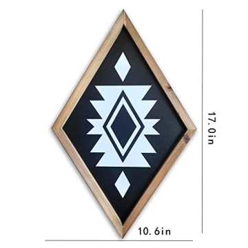 Stylish Aztec Wall Decor in Elegant Wood Frame