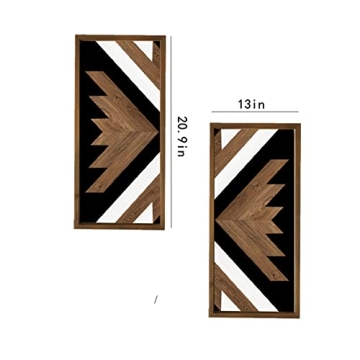 Stylish Aztec Wall Decor in Elegant Wood Frame