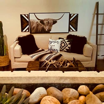 Stylish Aztec Wall Decor in Elegant Wood Frame