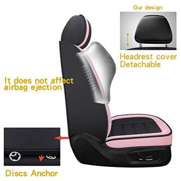 BABYBLU Waterproof Leather Car Seat Covers Full Set