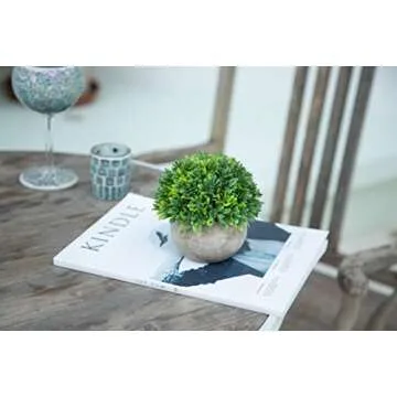 Velener Artificial Boxwood Faux Plant for Indoor Decor