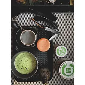 Dr. Weil Matcha Kari - Complete Tea Set - Black - Japanese Ceremonial Organic Matcha with Whisk and Holder, Ceramic Bowl, Sifter, and Scoop