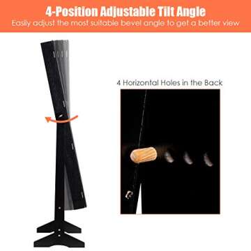 CHARMAID Jewelry Armoire with Full-Length Mirror and Lock