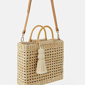 Stylish QZUnique Straw Bucket Bag for Women Summer