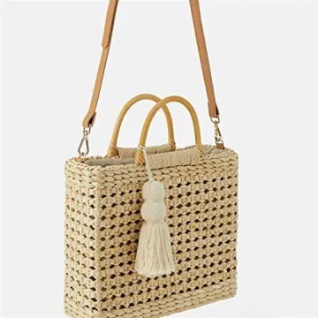 Stylish QZUnique Straw Bucket Bag for Women Summer