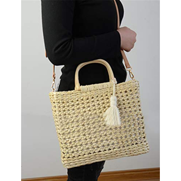 Stylish QZUnique Straw Bucket Bag for Women Summer