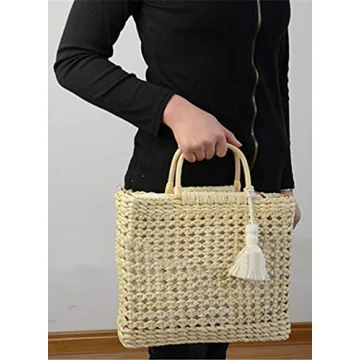 Stylish QZUnique Straw Bucket Bag for Women Summer