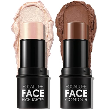 FOCALLURE 2 Pcs Contour Foundation Stick for Sculpting & Highlighting Makeup