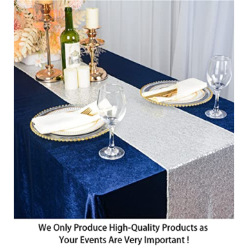 ShiDianYi 12x72-Inch Silver Sequin Table Runner