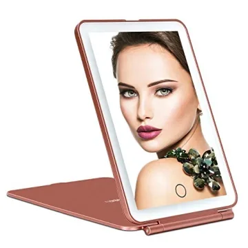 Compact Rechargeable LED Travel Makeup Mirror: Illuminate Your Beauty Anywhere