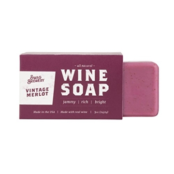 Swag Brewery Vintage Merlot WINE SOAP | Great Gift for Women, Birthdays, Wives, Men, and All Wine Lovers | All Natural + Made in USA | Funny Bath and Relaxation Accessories