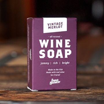 Swag Brewery Vintage Merlot WINE SOAP | Great Gift for Women, Birthdays, Wives, Men, and All Wine Lovers | All Natural + Made in USA | Funny Bath and Relaxation Accessories