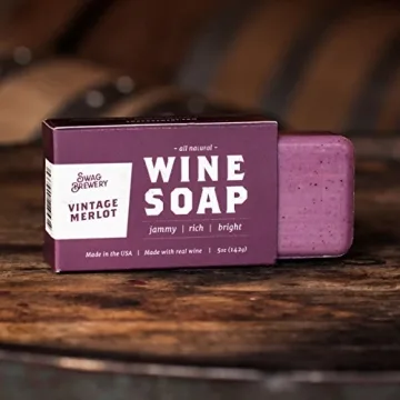 Swag Brewery Vintage Merlot WINE SOAP | Great Gift for Women, Birthdays, Wives, Men, and All Wine Lovers | All Natural + Made in USA | Funny Bath and Relaxation Accessories