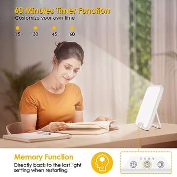 Light Therapy Lamp - 10000 Lux LED for Mood Improvement