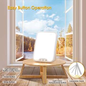 Light Therapy Lamp - 10000 Lux LED for Mood Improvement