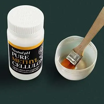 LINECO Neutral pH Methyl Cellulose Adhesive 1.5 Oz, Acid-Free All-Purpose Glue, Quick Drying and Clear, Water-Soluble, for Bookbinding Repairing, Framing, Collages, Paper Art Crafts, Pack of 2