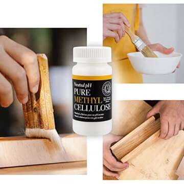 LINECO Neutral pH Methyl Cellulose Adhesive 1.5 Oz, Acid-Free All-Purpose Glue, Quick Drying and Clear, Water-Soluble, for Bookbinding Repairing, Framing, Collages, Paper Art Crafts, Pack of 2