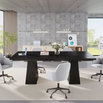 Modern Black Dining Table for 4-6 with Sturdy Tapered Legs