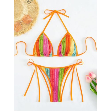Stylish SweatyRocks Women's Colorful Bikini Set