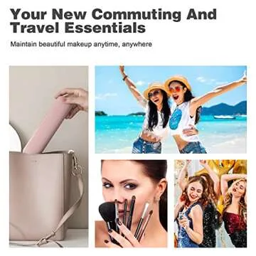 BEZOX Makeup Brush Holder in Stylish Pink - Travel Essential