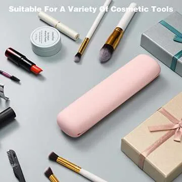BEZOX Makeup Brush Holder in Stylish Pink - Travel Essential