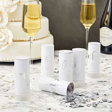 Elegant Silver Foil Wedding Confetti Shakers - Pack of 20