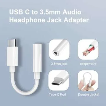 Duyasurs USB C to 3.5mm Adapter for iPhone and Android