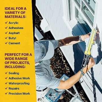 Dripless ETS2000 The Yellow Gun Composite Caulk Gun | Dripless Caulking Gun for 10 oz Cartridges or Tubes | Lightweight Body | 12:1 Thrust Ratio | Pro Painter Preferred