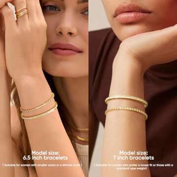 Supneer 18K Gold Plated Tennis Bracelets Gold Bangle Bracelets for Women Cubic Zirconia,Classic Love...