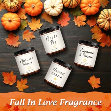 Winter Fall Candle Set 4 Pack Holiday Soy Candles