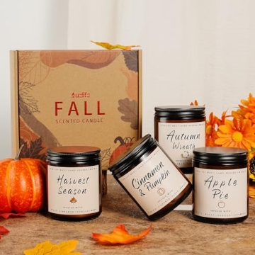 Winter Fall Candle Set 4 Pack Holiday Soy Candles