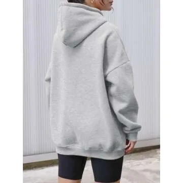 AUTOMET Women's Fleece Lined Oversized Pullover Sweatshirt