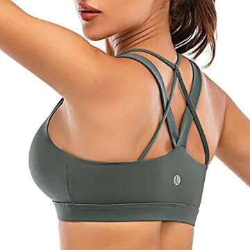 RUNNING GIRL Crisscross Back Sports Bra for Women