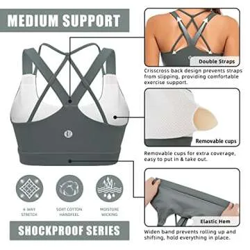 RUNNING GIRL Crisscross Back Sports Bra for Women