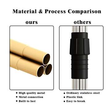 KADIGANG Gold Coat Rack Freestanding, Gold Clothes Rack with Natural Marble Base,Coat Tree with 3 Hooks, 68" Modern Coat Stand for Bedroom, Office, Hallway, Entryway, Living Room,Gold