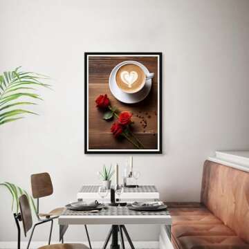 Bimkole 2 Pack 5D Diamond Art Painting Kits Coffee, Full Drill Letters Love DIY Rhinestone Embroidery Set Paint with Diamonds Art by Number Kits Cross Stitch Home Wall Craft Decoration (12x16in)