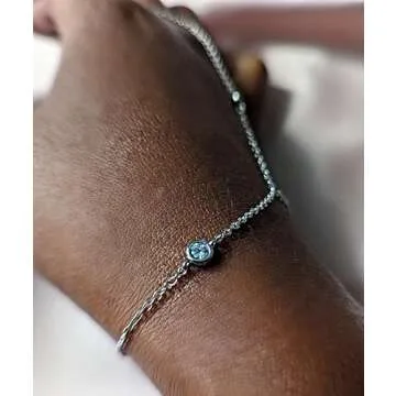 Faire de la Mode Triple Solitaire Diamond Silver Bracelet Ring Hand Chain for 4-9 Ring Sizes – Non-Tarnish Rhodium-Plated Hand Chain Bracelet for Women – 6" to 8" Adjustable Length