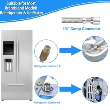 6FT Stainless Steel Braided Refrigerator Water Line