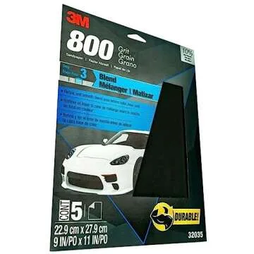 Premium 3M Wetordry Sandpaper - 800 Grit, 5 Sheets
