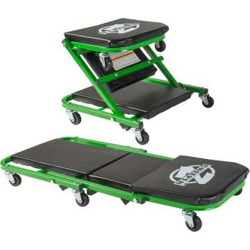 Pro-LifT C-2036DG Black/Green Mechanics Creeper - 300 lbs Capacity