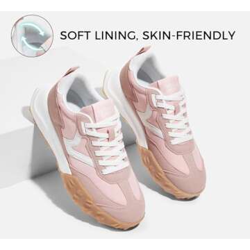 LUCKY STEP Women's Platform Tennis Walking Shoe Retro Chunky Casual Breathable Durable Deluxe Fashio...