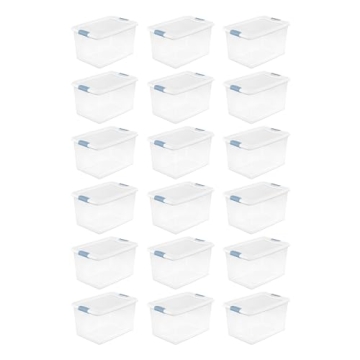 Sterilite 6-Pack Stackable Storage Bin with Lid - Clear Storage Solution for Home Organization