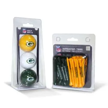 Team Golf NFL Green Bay Packers 3 Golf Balls & 50 Tees Set