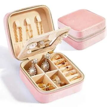 Travel Velvet Jewelry Box - Perfect Portable Organizer