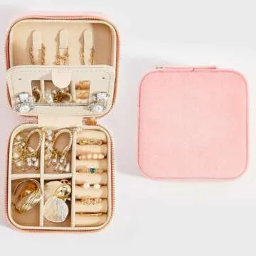 Travel Velvet Jewelry Box - Perfect Portable Organizer