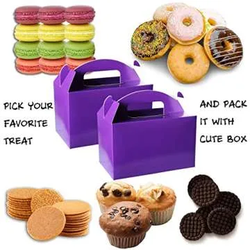 YUYNLEP 24 Packs Purple Treat Boxes for Every Celebration